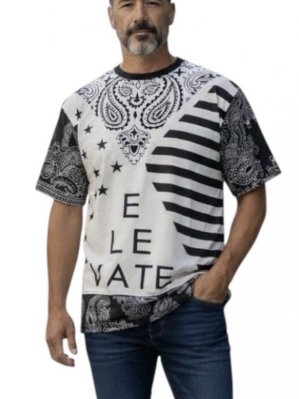 Track 23 NWOT Elevate Black & Gray Graphic Short Sleeve Tee